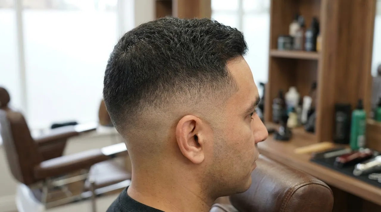 Side view of a finished low skin fade, a typical Instagram portfolio shot